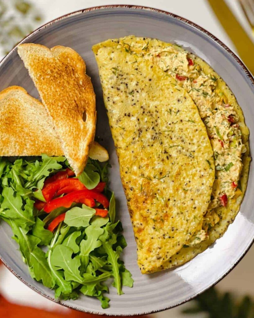 Simple Salmon Omelet for Breakfast