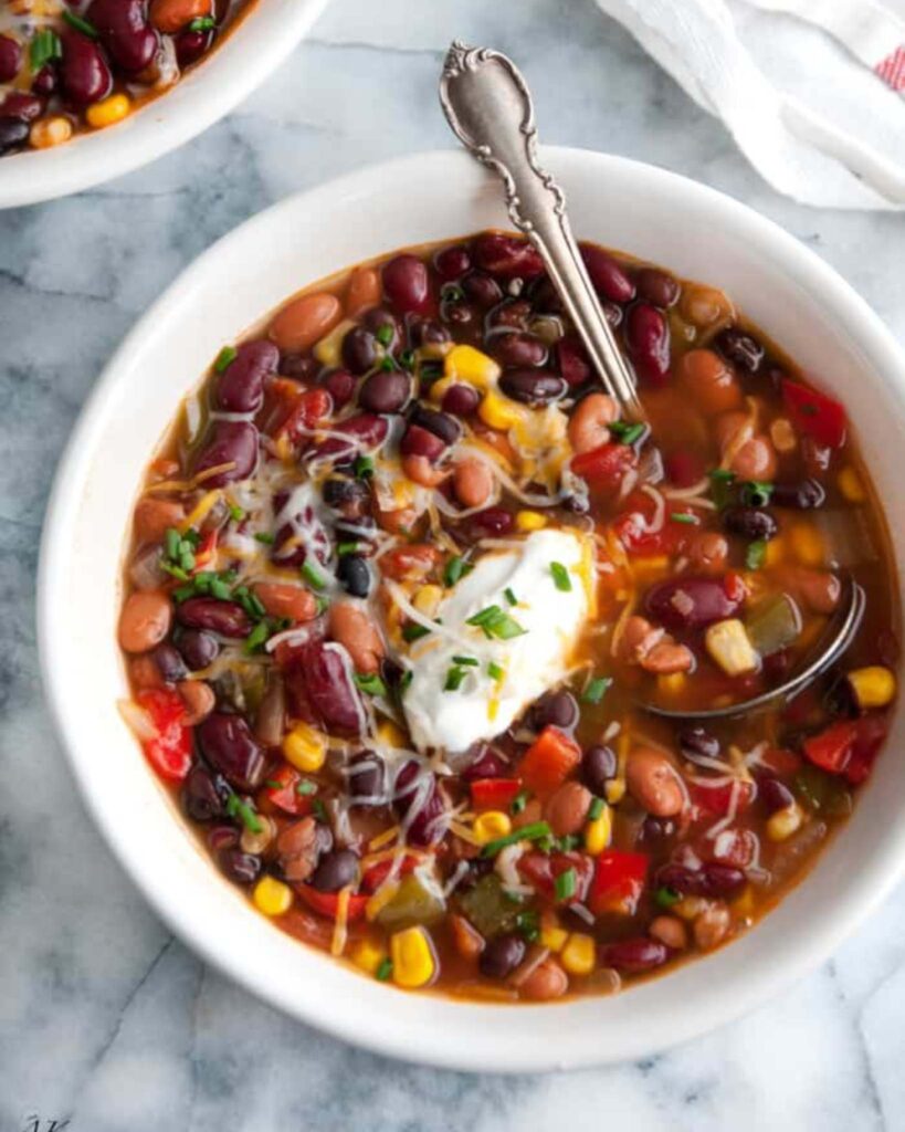 Slow Cooker Mixed Bean Chili