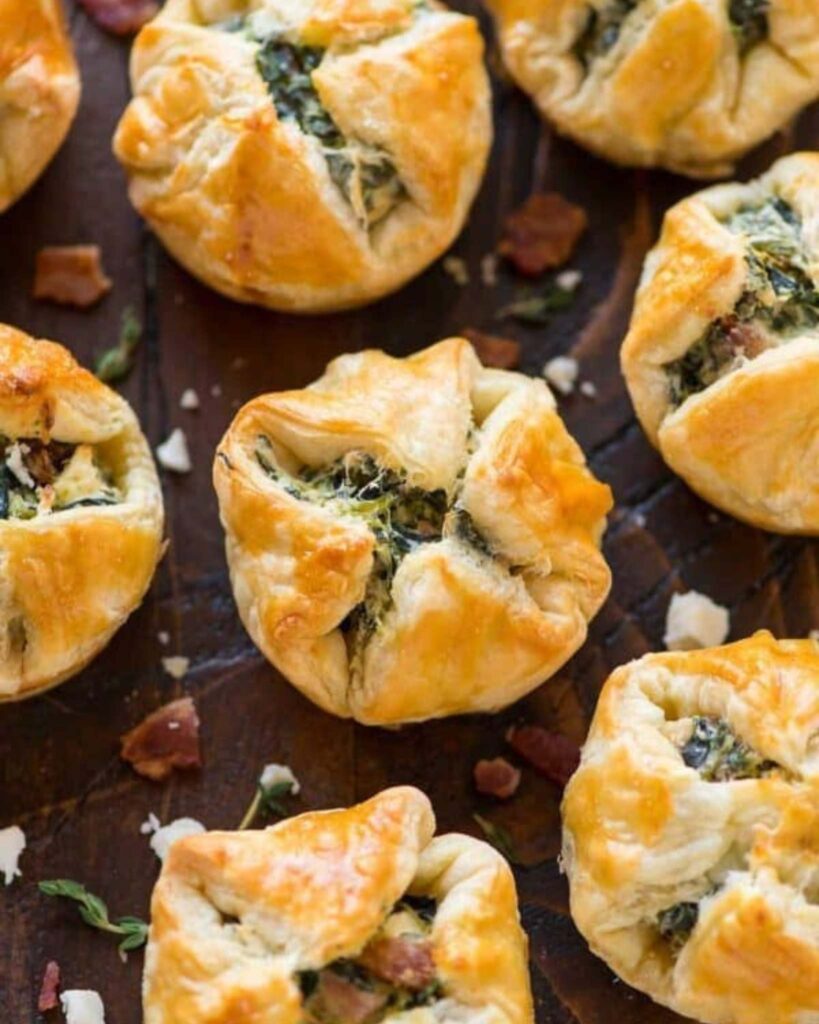 Spinach and Feta Puff Pastry Bites