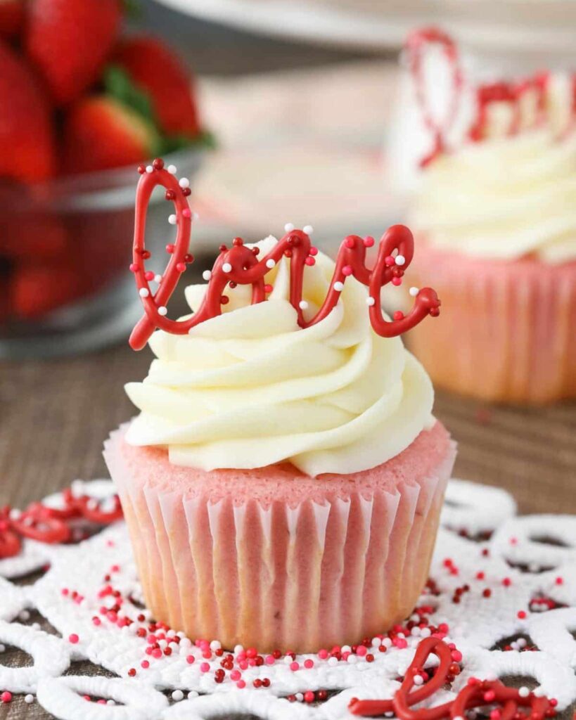 Strawberry Cupcakes with Cream Cheese Frosting
