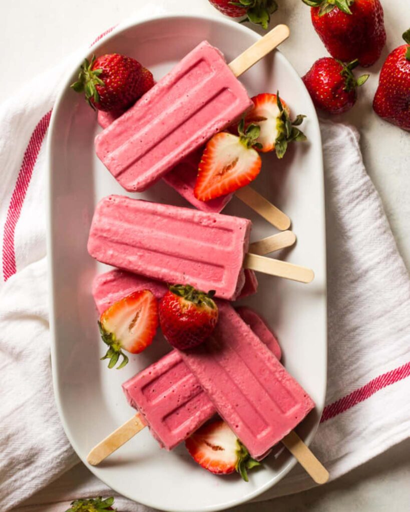 Strawberry Yogurt Popsicles