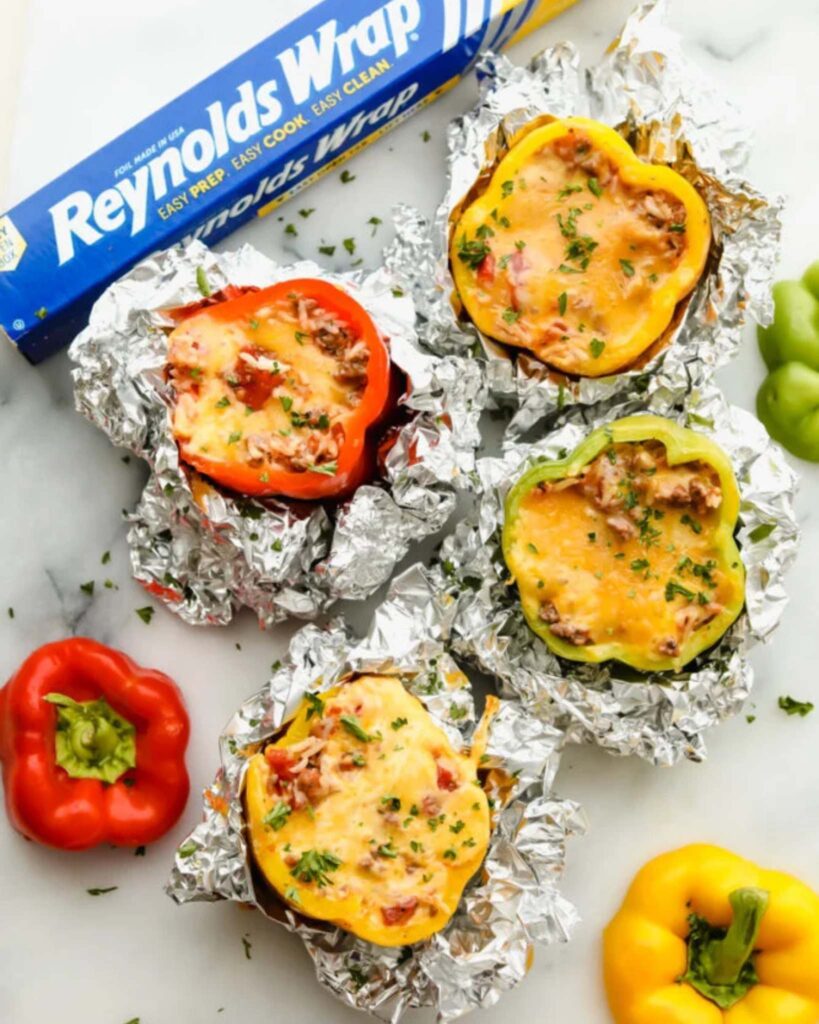 Stuffed Bell Peppers in Foil