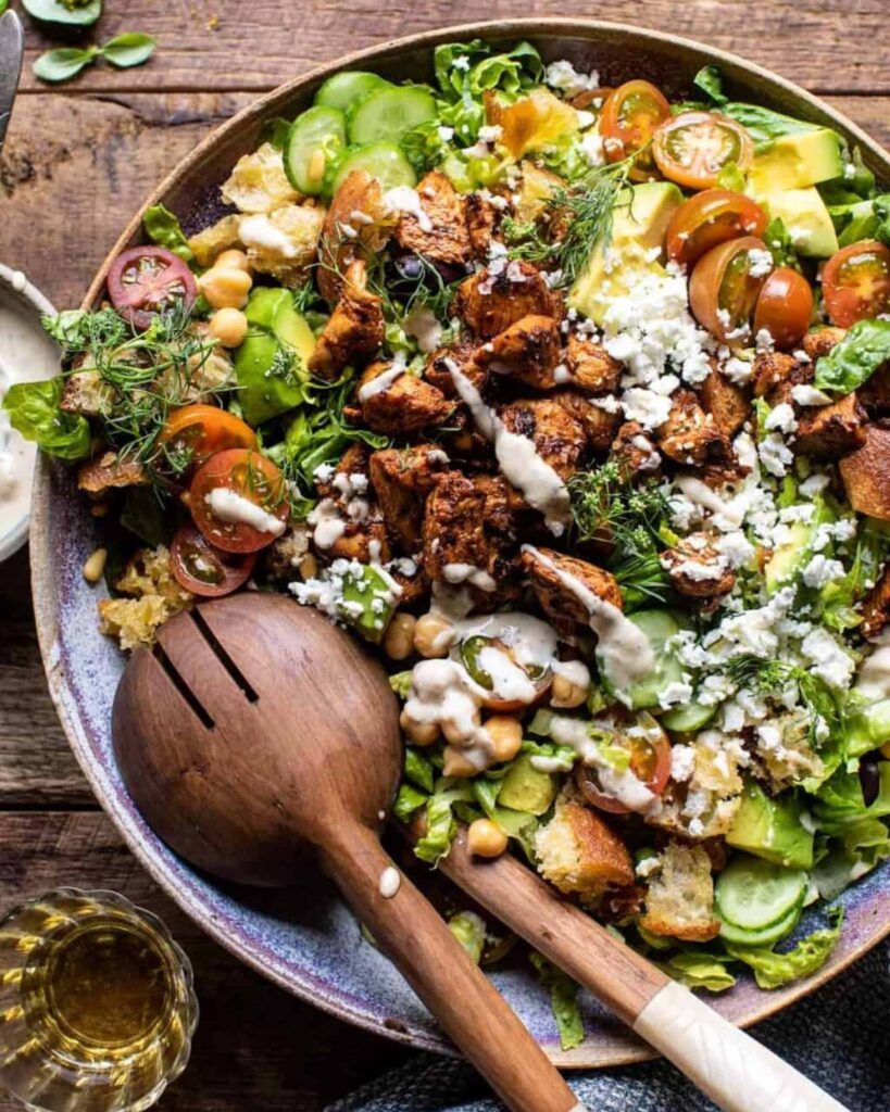 Tahini Lemon Chickpea Chicken Salad