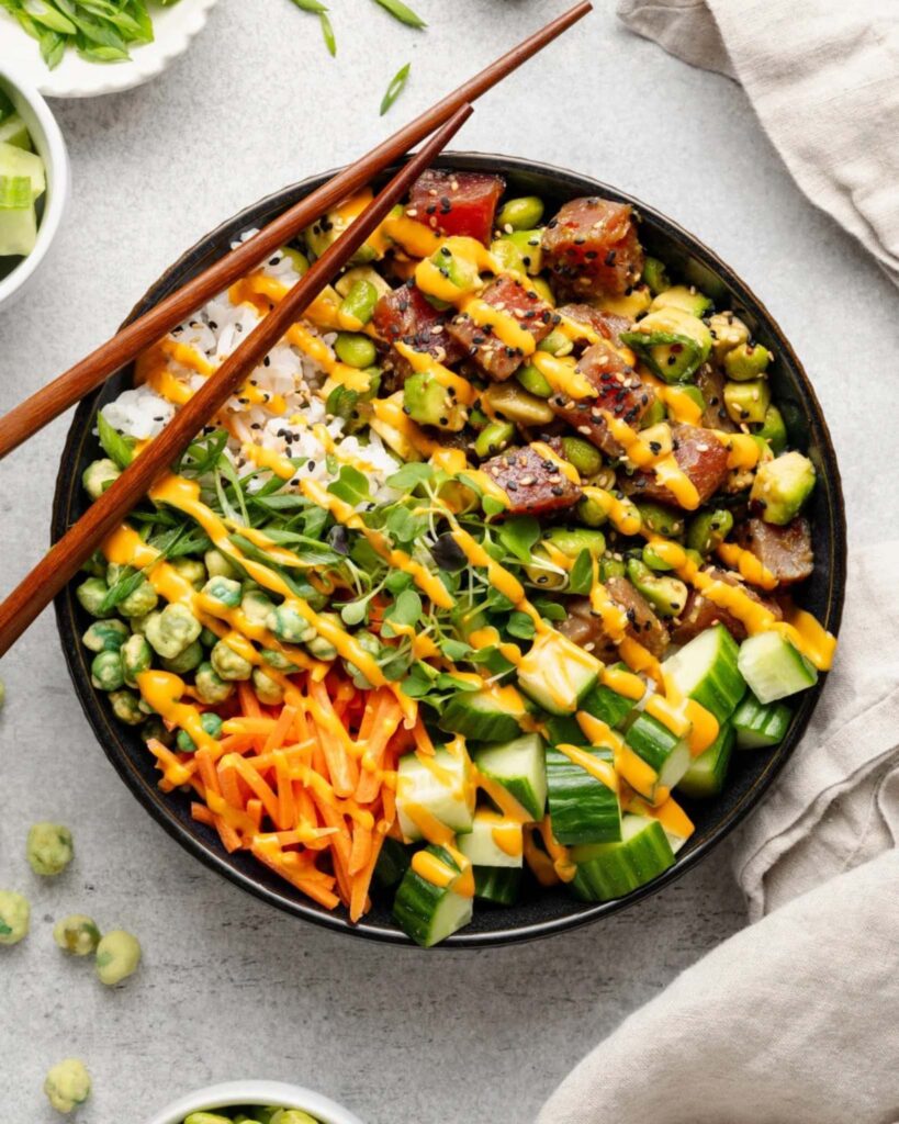 Tuna Poke Bowl with Sesame Dressing