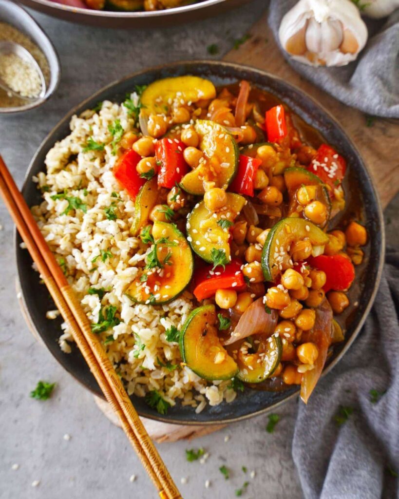 Zucchini and Chickpea Stir-Fry