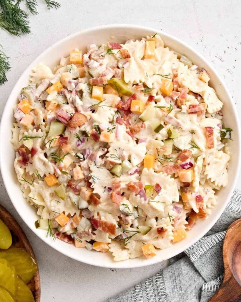 Creamy Dill Pickle Pasta Salad