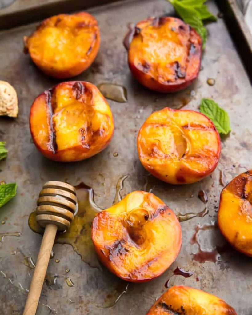 Grilled Peaches with Honey