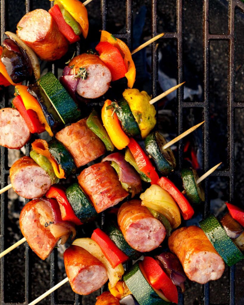Sausage and Veggie Skewers