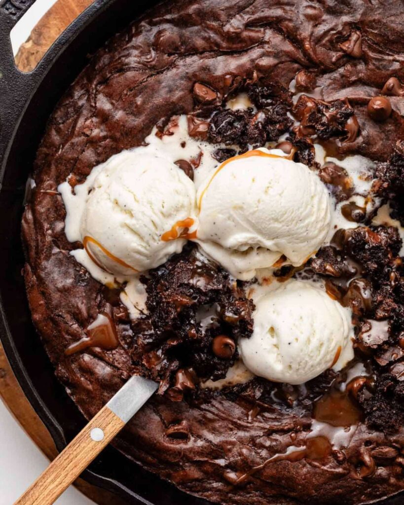 Skillet Brownies Over Fire